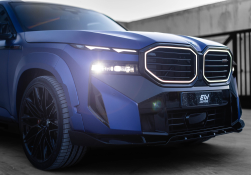 Matt blue BMW XM with Renegade kit in Cannes