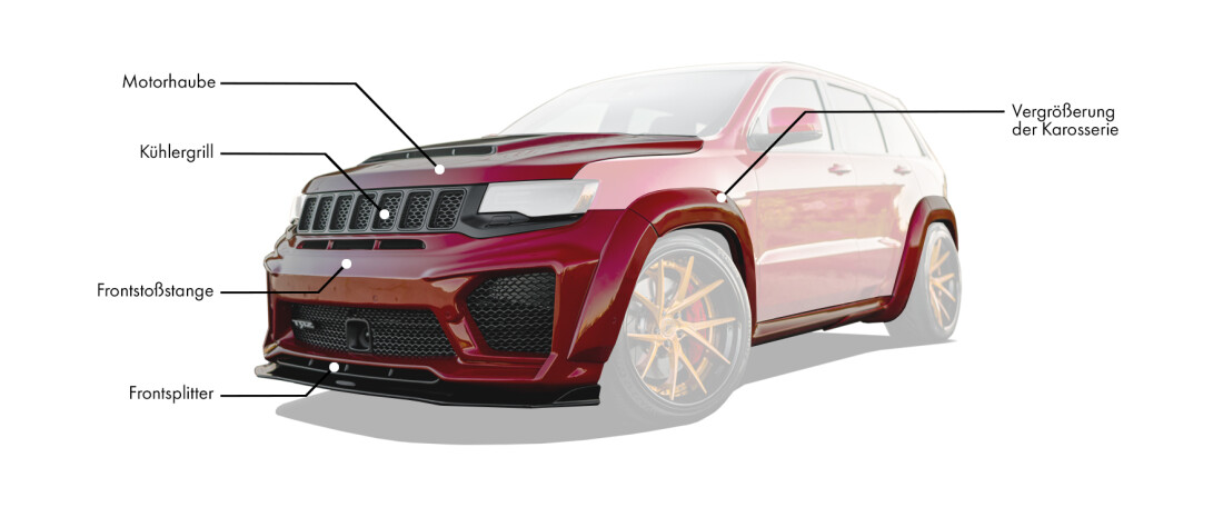 Karosserie-Kit für Jeep Grand Cherokee WK2 enthält: